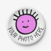 カスタムフォト/ロゴROUND紙プレート- 7インチスモール ペーパープレート (正面)