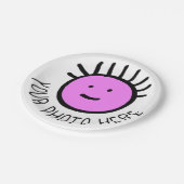 カスタムフォト/ロゴROUND紙プレート- 7インチスモール ペーパープレート (アングル)