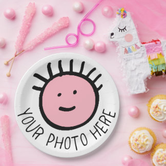 カスタムフォト/ロゴROUND紙プレート- 9インチ大型 ペーパープレート