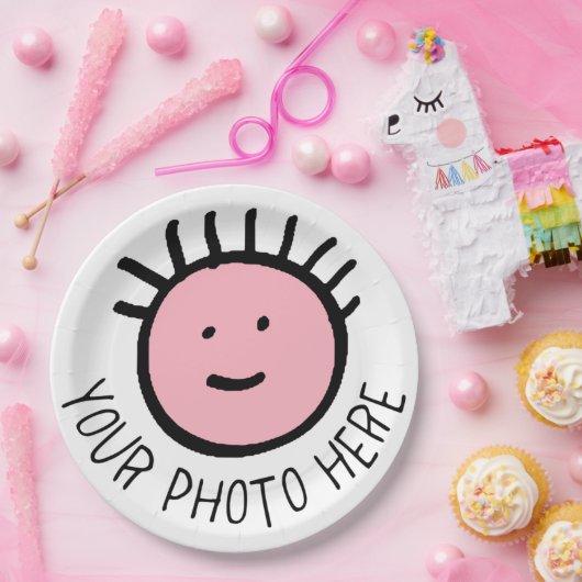 カスタムフォト/ロゴROUND紙プレート- 9インチ大型 ペーパープレート (パーティー)