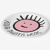 カスタムフォト/ロゴROUND紙プレート- 9インチ大型 ペーパープレート (アングル)