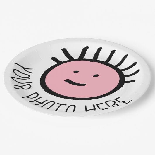 カスタムフォト/ロゴROUND紙プレート- 9インチ大型 ペーパープレート (アングル)