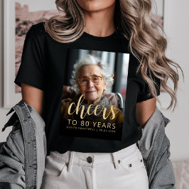 カスタムフォト・乾杯 80歳の誕生日パーティー トライブレンドTシャツ