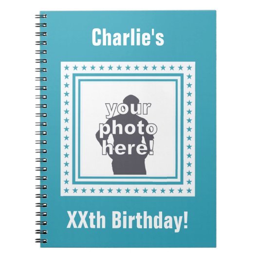 カスタムフォト、文字、カラーノートブック ノートブック (正面)