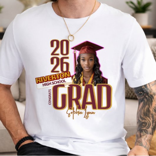 カスタムフォト 2027年卒業記念品 Tシャツ