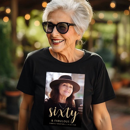 カスタムフォト 60歳の誕生日パーティー Tシャツ