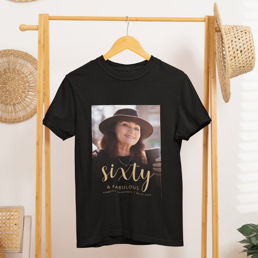 カスタムフォト 60歳の誕生日パーティー Tシャツ