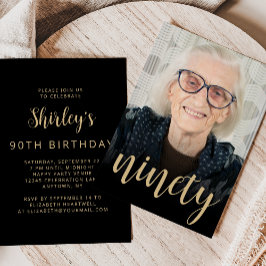 カスタムフォト 90歳の誕生日パーティー 招待状