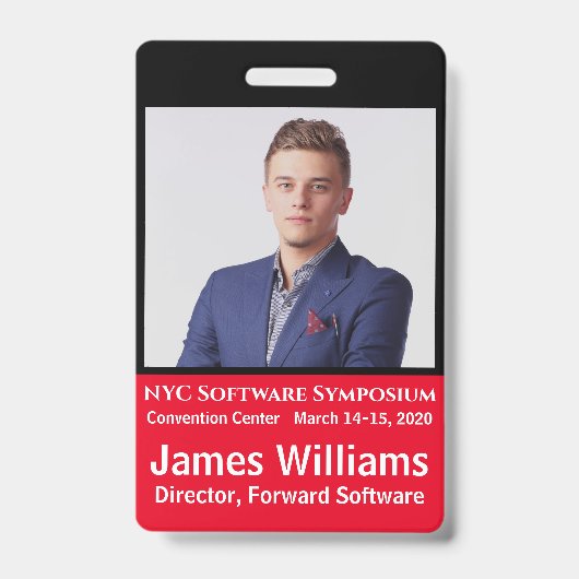 カスタムフォトIDイベント垂直 バッジ (正面)