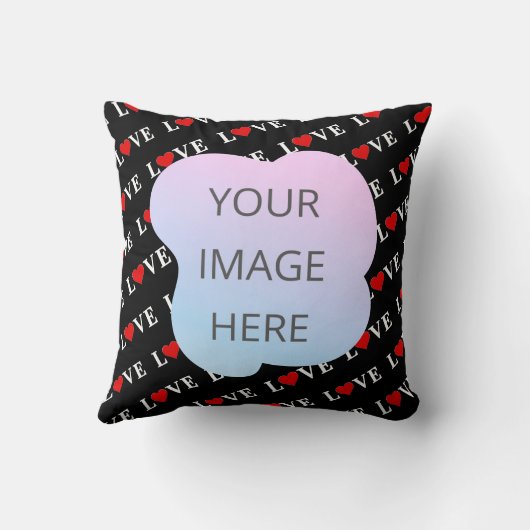 カスタムフォトLOVEとハートブモダンロエレガントック クッション (裏面)
