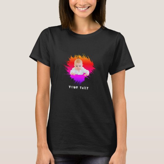 カスタムフォトTシャツ - お好きな写真とテキストを追加 Tシャツ (正面)