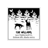 カスタムフォレストディアファミリー差出人住所 ラバースタンプ (インプリント)