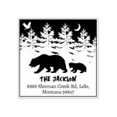 カスタムフォレストベアファミリー差出人住所 ラバースタンプ (インプリント)