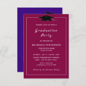 カスタムフォントカラーと卒業招待状 招待状 (正面/裏面)