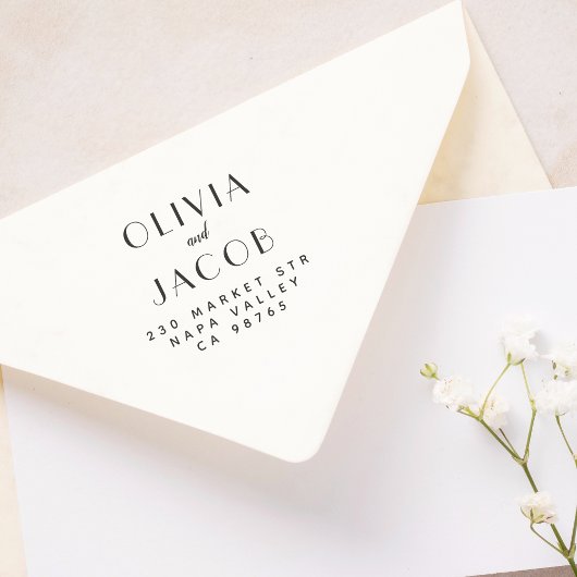 カスタムフォーマル結婚名と差出人住所 セルフインキングスタンプ