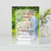 カスタムフシンプルエレガントォトイニシャル独身のインビ 招待状 (スタンド正面)