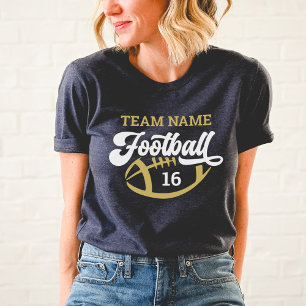カスタムフットボールチームスクリプトゴールドネイビーママ トライブレンドTシャツ