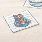 カスタムフットボール スクエアペーパーコースター (アングル)