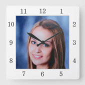 カスタムフパーソナライズされたァミリ スクエア壁時計 (正面)