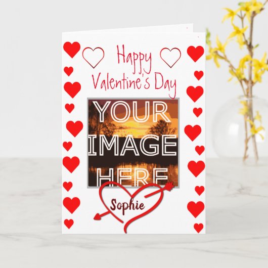 カスタムフパーソナライズされたォトバレンタインカード カード (黄色い花)