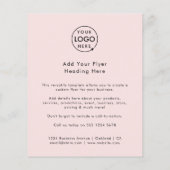 カスタムフライヤー | フェミニン ビジネス ロゴ ピンク フライヤー (裏面)