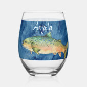 カスタムフライ漁師の母のギフト反転素晴らし ステムなしワイングラス (裏面)