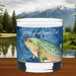 カスタムフライ漁師の父ギフト ウイスキーグラス