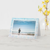 カスタムフライ釣り"フィッシュマス"雪の冬の休日 カード (黄色い花)