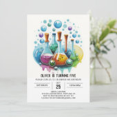 カスタムフラスクフュージョンサイエンティスト誕生日 招待状 (スタンド正面)