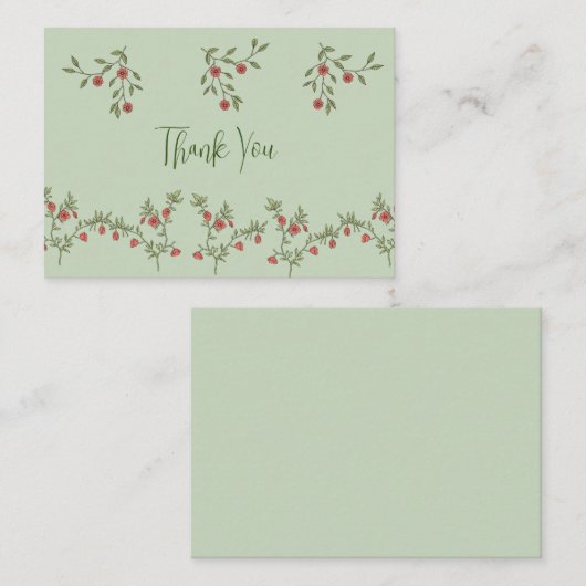 カスタムフラットノートカードありがとうフローラ植物学 ノートカード (正面/裏面)