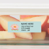 カスタムフラワーオンライトブルー住所 シール (貼付)