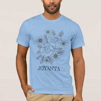 カスタムフラワーデザイン ホワイト メンズ Joyanta Tシャツ