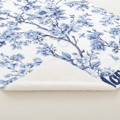 カスタムフランスのエレガントヴィンテージ青フローラギフト シェルパブランケット (3/4)