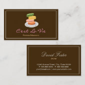 カスタムフランスのパリマカロンデザートストア 名刺 (正面/裏面)