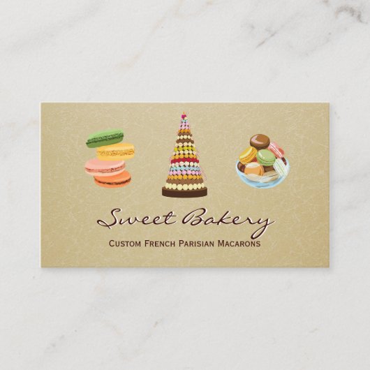 カスタムフランスのパリマカロンデザートストア 名刺 (正面)
