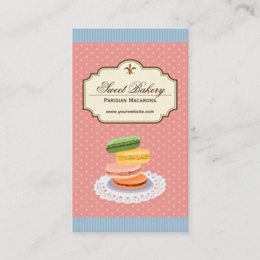 カスタムフランスのパリマカロンデザートストア 名刺 (正面)