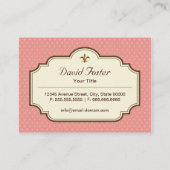 カスタムフランスのパリマカロンデザートストア 名刺 (裏面)