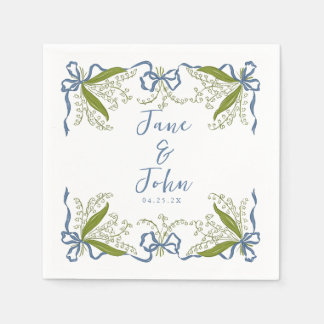 カスタムフランスのフローラ結婚ナプキンス スタンダードカクテルナプキン