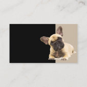 カスタムフランスのブルドッグペットアニマルロゴ 名刺 (裏面)