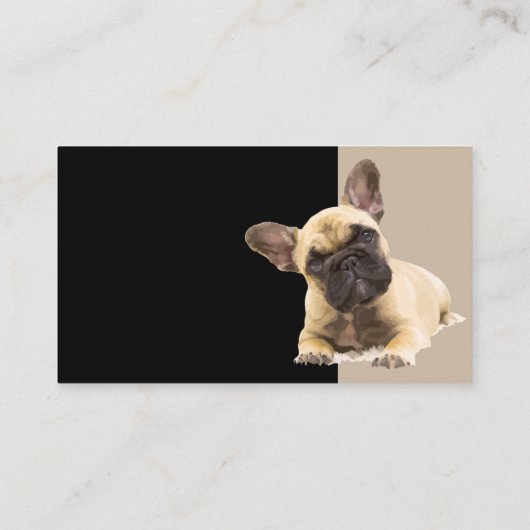 カスタムフランスのブルドッグペットアニマルロゴ 名刺 (裏面)