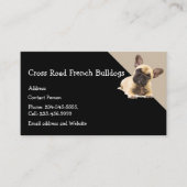 カスタムフランスのブルドッグペットアニマルロゴ 名刺 (正面)