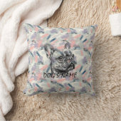 カスタムフランスのブルドッグ枕抽象芸術 クッション (ブランケット)