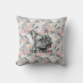 カスタムフランスのブルドッグ枕抽象芸術 クッション (正面)