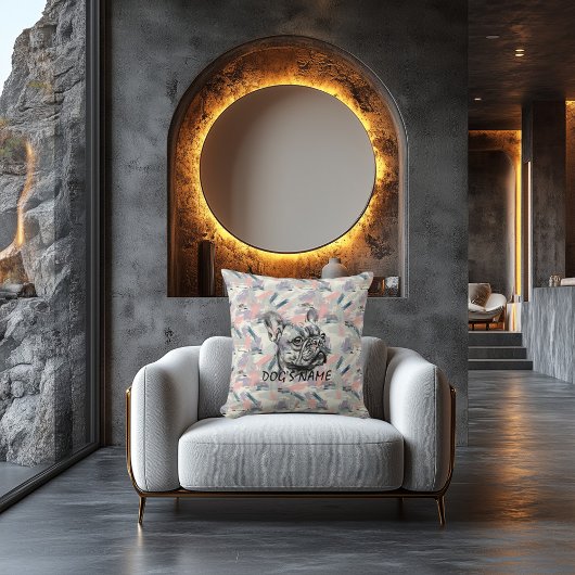 カスタムフランスのブルドッグ枕抽象芸術 クッション