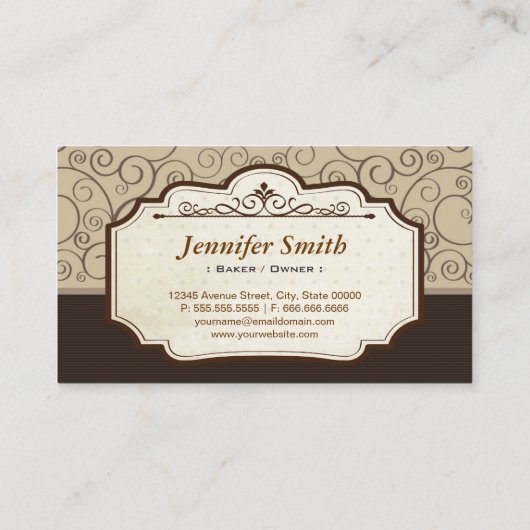 カスタムフランスのマカロン店 名刺 (裏面)