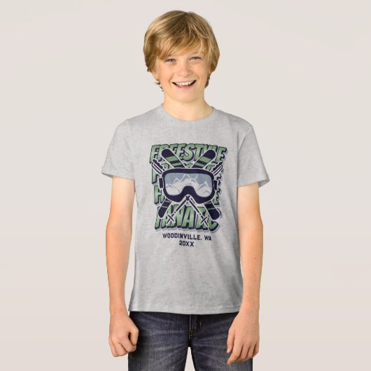 カスタムフリースタイルスキー場名 トライブレンドTシャツ (正面全面)