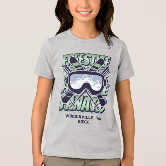 カスタムフリースタイルスキー場名 トライブレンドＴシャツ (正面)