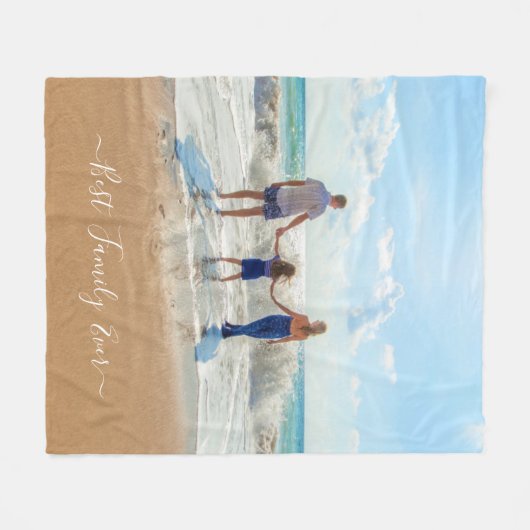 カスタムフリースブランケットご家族の写真プレゼント フリースブランケット (正面(横))