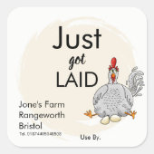 カスタムフリー卵カートンラベル | ファーム・フレッシュ スクエアシール (正面)