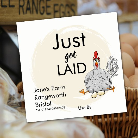 カスタムフリー卵カートンラベル | ファーム・フレッシュ スクエアシール